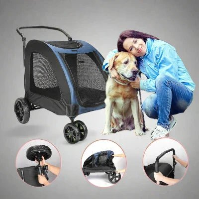 Poussette pour Chien - StrollyPet™ - Bleu - Chienpagnon