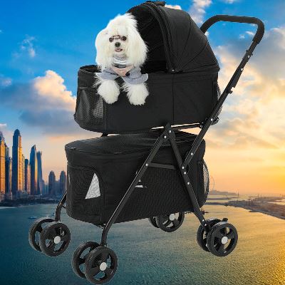 Poussette pour Chien - PetStroller™ - Noir - Chienpagnon