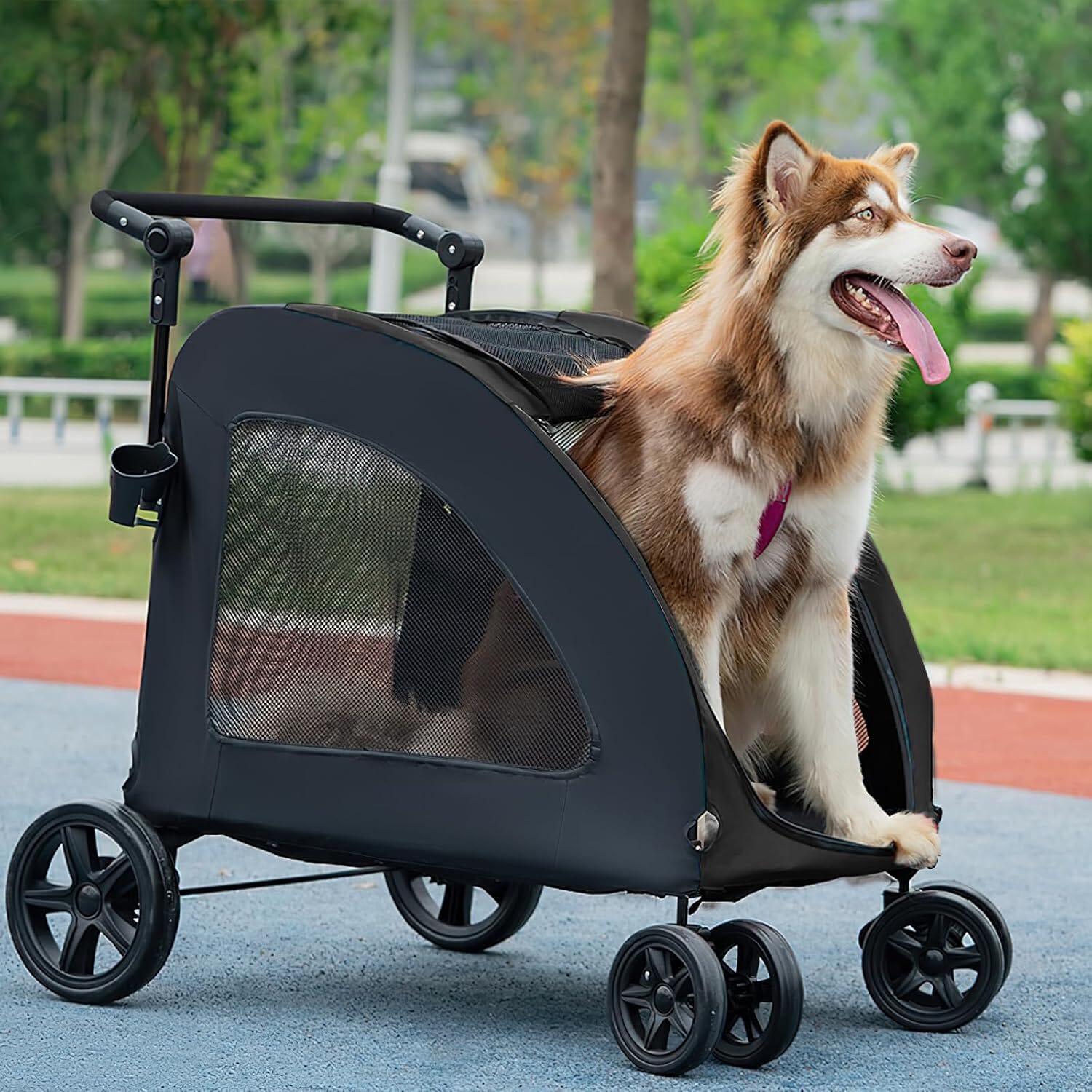 Poussette pour Chien - StrollyPet™ - Noir - Chienpagnon